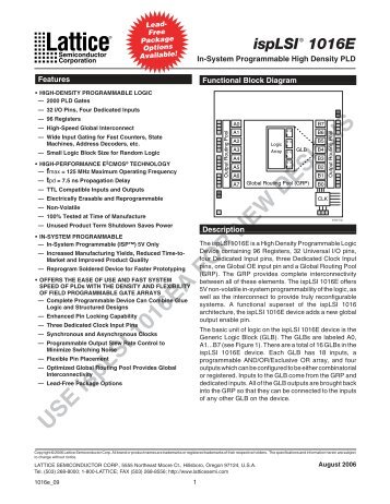 ispLSI® 1016E - Lattice Semiconductor