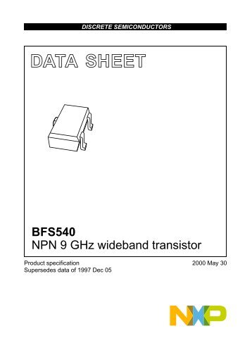 BFS540 NPN 9 GHz wideband transistor - NXP.com