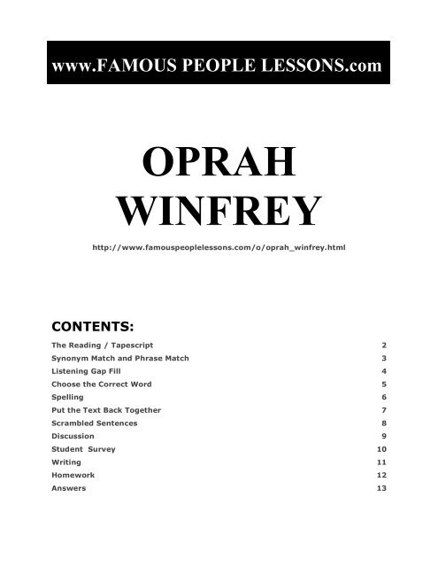 OPRAH WINFREY - Famous People Lessons.com