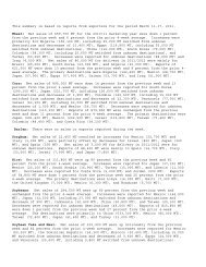This summary is based on reports from exporters - Foreign ...