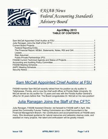 April-May 2013 - Federal Accounting Standards Advisory Board