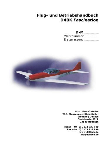 Flug- und Betriebshandbuch D4BK Fascination - fascination pilots