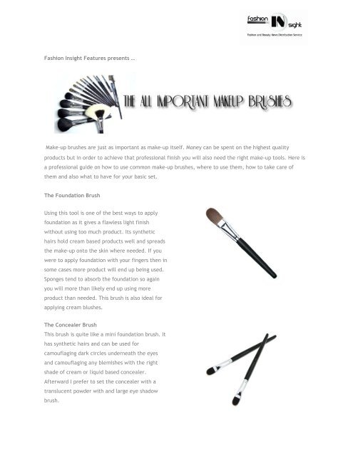 Important Make Up Brushes By Lara Ford