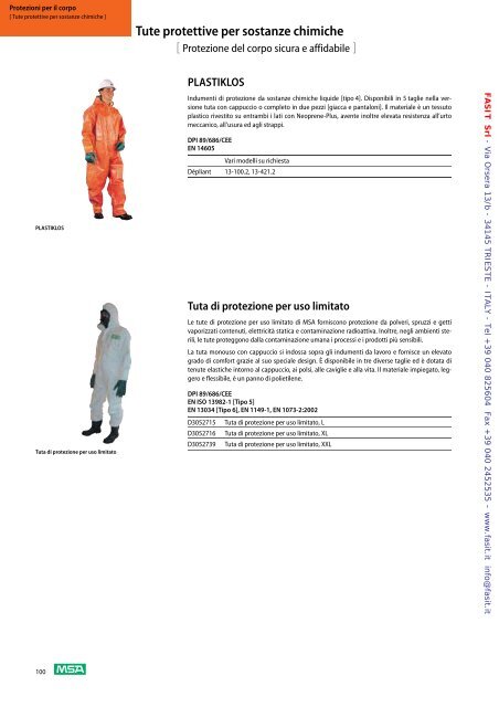 Scarica catalogo MSA - Fasit