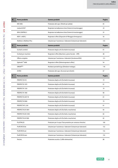 Scarica catalogo MSA - Fasit