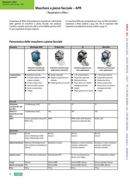 Scarica catalogo MSA - Fasit