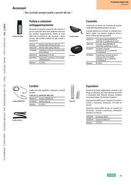 Scarica catalogo MSA - Fasit