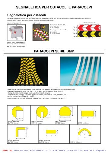 SEGNALETICA PER OSTACOLI E PARACOLPI PARACOLPI ... - Fasit