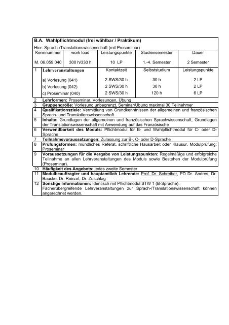 Pflichtmodule - Fachbereich Translations-, Sprach- und ...