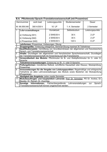 Pflichtmodule - Fachbereich Translations-, Sprach- und ...