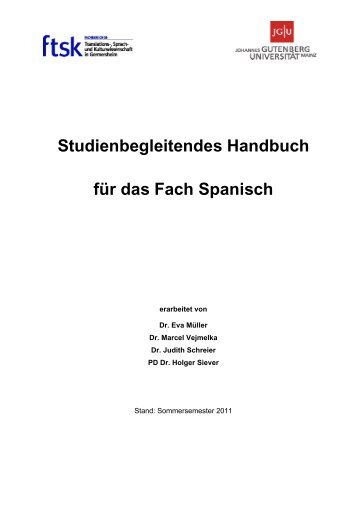 Studienbegleitendes Handbuch für das Fach Spanisch