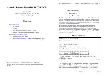 Anhang D1: Browsing-Hilfsmittel für das WWW (DOS) - Johannes ...