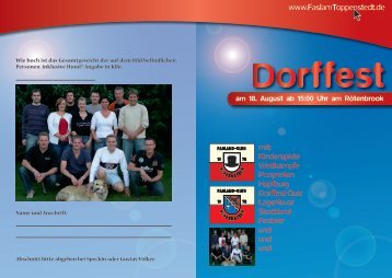 Programm Dorffest - Faslam in Toppenstedt