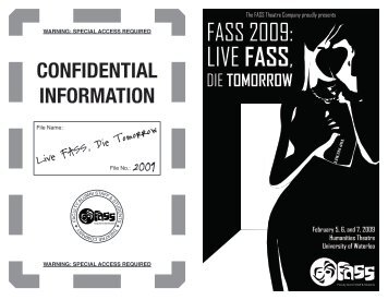 Program (PDF) - FASS Theatre Company - University of Waterloo