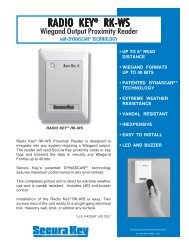 Secura Key RK-WS PDF Specs - Fast Access Security Corp.