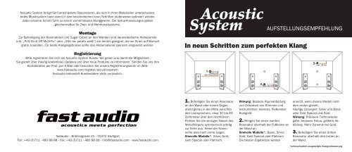 Acoustic System Resonatoren: Aufbauanleitung - FAST Audio