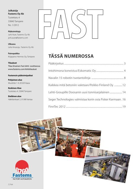 Fastems Oy Ab asiakaslehti nro 1/2012