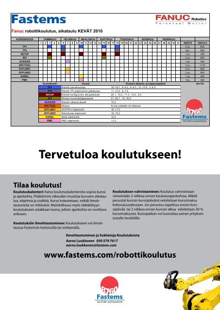 FASTEMS IS Fanuc-robottikoulutus