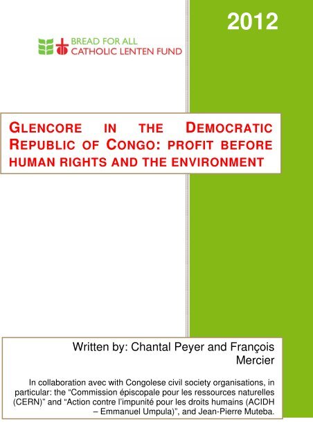 Glencore in the Democratic Republic of Congo - Bread for all