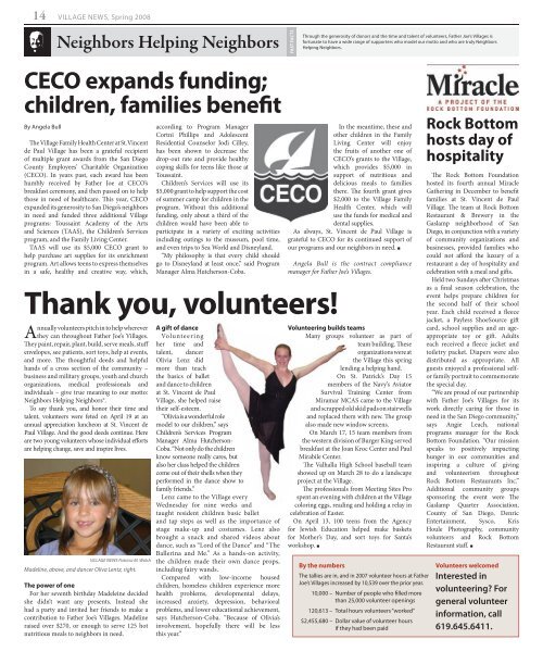 CECO Expands Funding - Father Joe's Villages