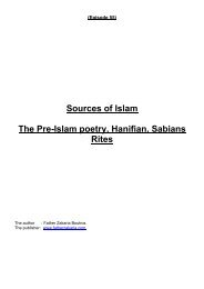 Sources of Islam The Pre-Islam poetry, Hanifian ... - Father Zakaria