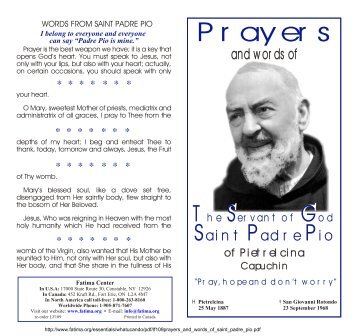 Prayers and Words of Saint Padre Pio