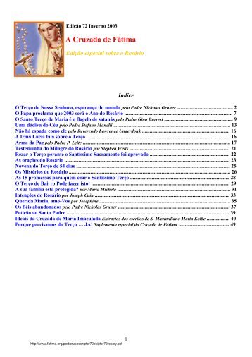 A Cruzada de Fátima (N.° 72): Edição especial sobre o Rosário