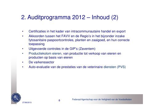 (Microsoft PowerPoint - jaarverslag 2012 - Raadgevend comit ... - Favv