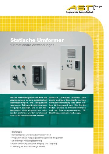 Statische Umformer - AST Leistungselektronik