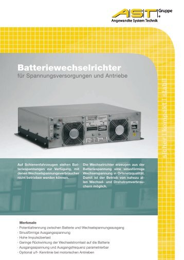 Batteriewechselrichter - AST Leistungselektronik