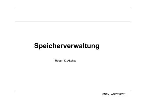 Speicherverwaltung