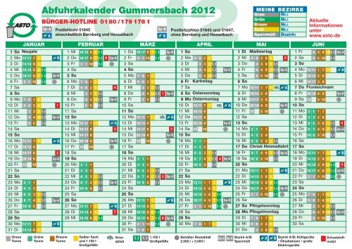 Abfuhrkalender Gummersbach 2012 - ASTO