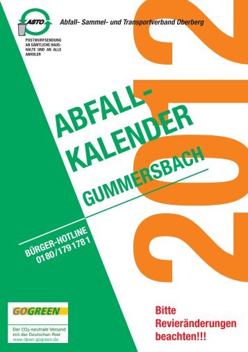 ABFALL- KALENDER GUMMERSBACH - ASTO