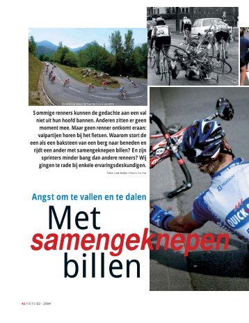 Angst om te vallen en te dalen samengeknepen - Fiets