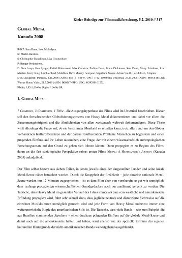 Global Metal - Kieler Gesellschaft für Filmmusikforschung