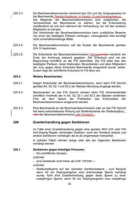 200 Gemeinsame Bestimmungen für alle Wettkämpfe 201 ... - FIS