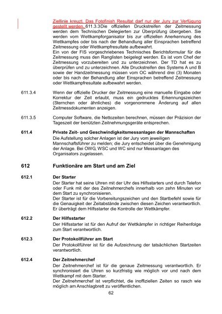 200 Gemeinsame Bestimmungen für alle Wettkämpfe 201 ... - FIS