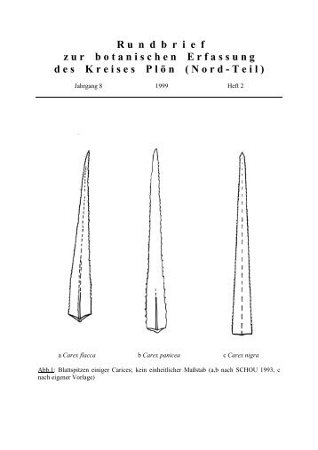 Rundbrief 1999, Heft 2 - Flora des Kreises Plön