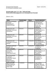 Liste Spendengelder 2012 - Samtgemeinde Flotwedel