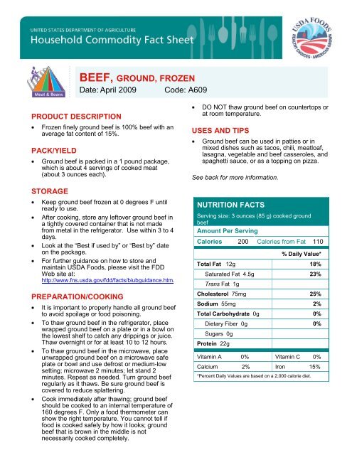 NUTRITION FACTS - Food and Nutrition Service