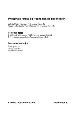 Phosphat i ferske og frosne fisk og fiskerivarer. - Fødevarestyrelsen