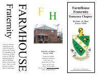 Sample Recruitment Brochure #2 - FarmHouse Fraternity