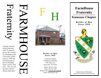 Sample Recruitment Brochure #2 - FarmHouse Fraternity
