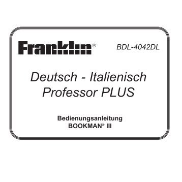 Deutsch - Italienisch Professor PLUS - Franklin Electronic ...