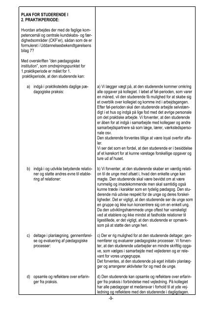 Uddannelsesplan for Ungdomskollegiet - Fredericia Kommune