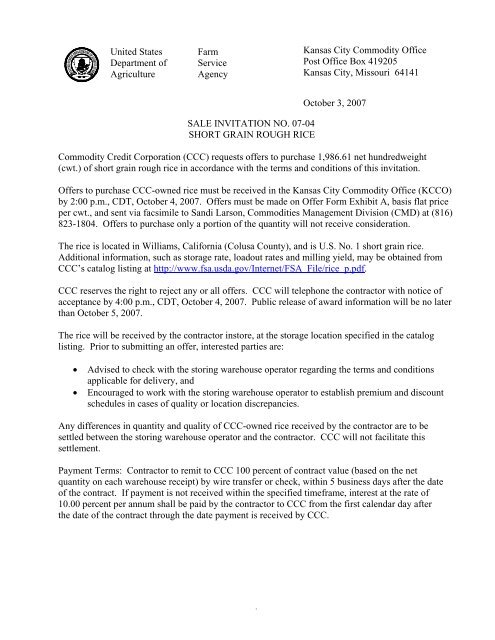 FSA-Headquarters Letter/Memo Format - USDA Farm Service ...