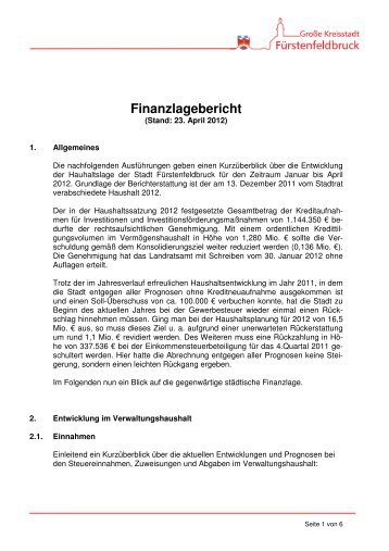 Finanzlagebericht - in Fürstenfeldbruck