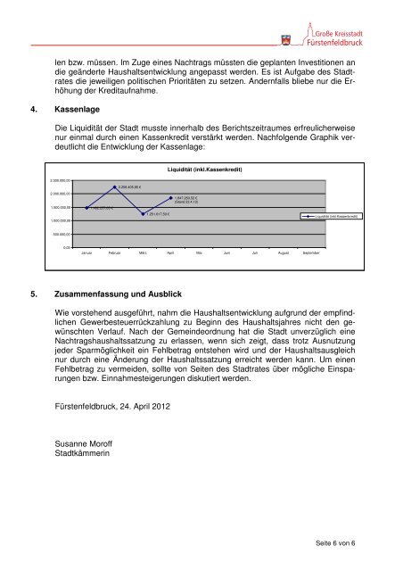 Finanzlagebericht - in Fürstenfeldbruck