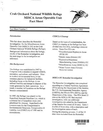 1996 MISCA OU Fact Sheet 2 - U.S. Fish and Wildlife Service