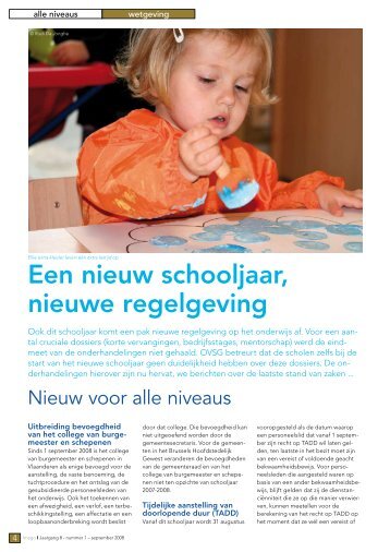 Een nieuw schooljaar, nieuwe regelgeving - GO! onderwijs van de ...